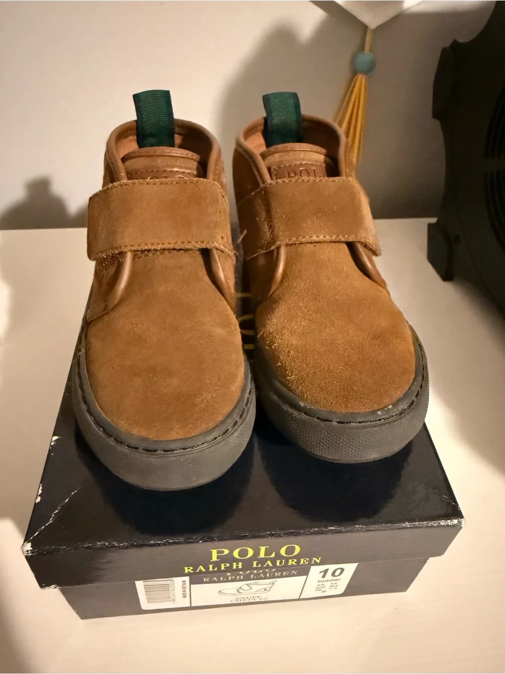 Polo by Ralph Lauren Brown Suede Kids' Hook-and-Loop Sneakers